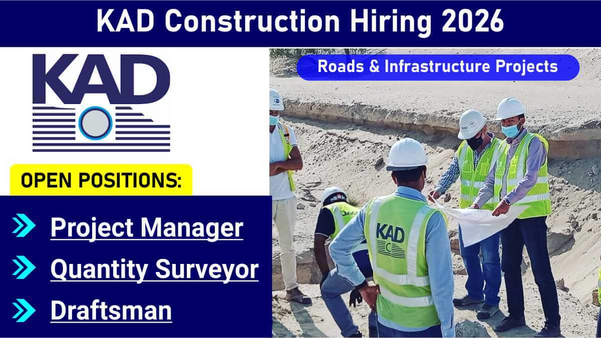 KAD Construction Hiring 2026 | Project Managers, QS & Draftsmen | Roads & Infrastructure Projects | Jobs in UAE