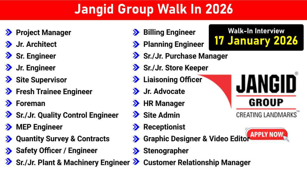 Jangid Group Walk In 2026 | Project Manager to Trainee Engineer | Mumbai Real Estate Jobs | 24+ Open Positions | 17th January