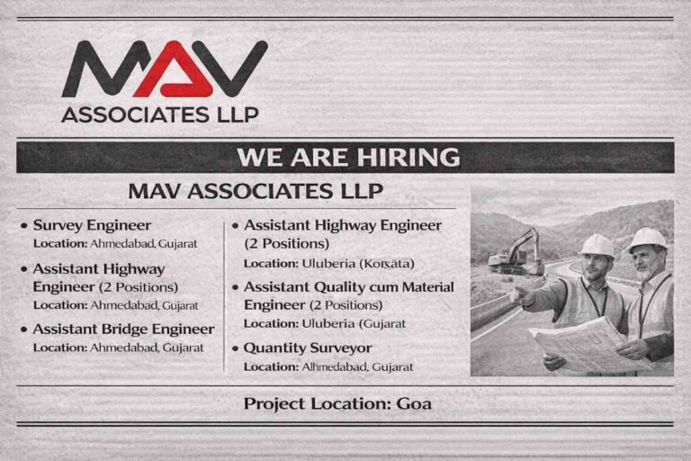 MAV Associates LLP Recruitment 2026 | For Ongoing NH-66 Road Project in Goa