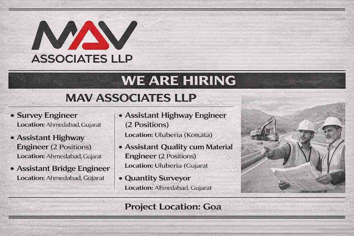 MAV Associates LLP Recruitment 2026 | For Ongoing NH-66 Road Project in Goa