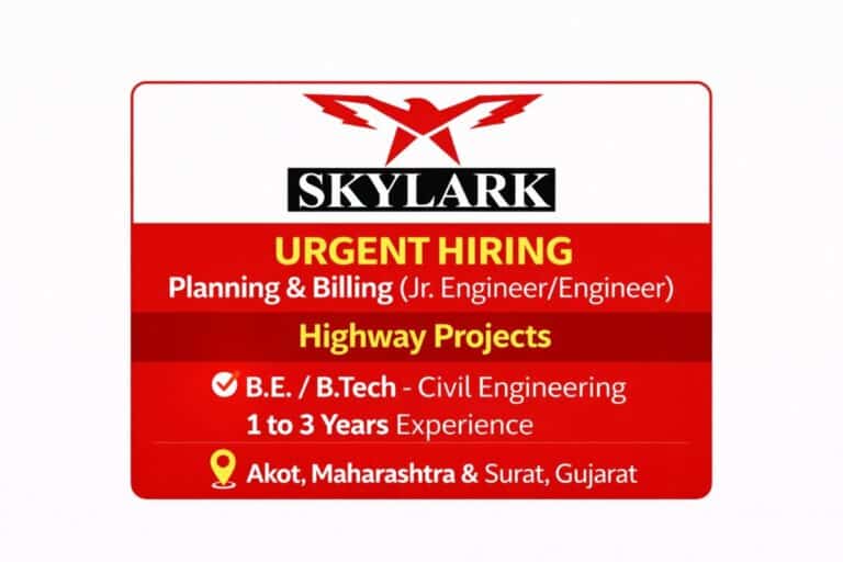 Skylark Group Urgent Recruitment 2026 | For Planning & Billing (Jr. Engineer / Engineer)