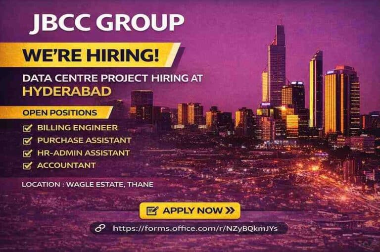 JBCC Group is expanding its Head Office team and inviting experienced professionals to join its growing organization in Thane.