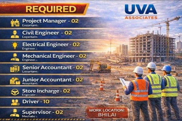 UVA Associates Urgent Recruitment 2026 | for ongoing projects at Bhilai (C.G.)
