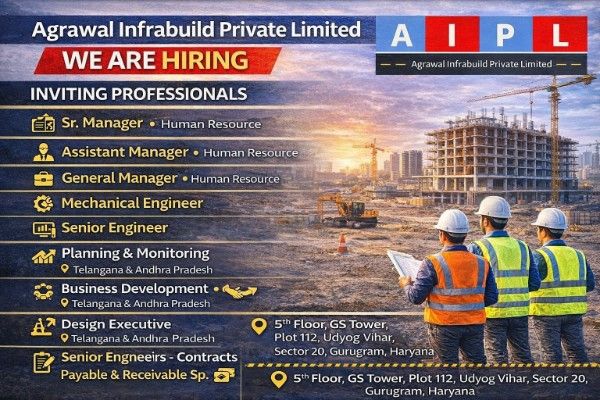 Agrawal Infrabuild Private Limited Hiring 2026 | Multiple Positions Opening