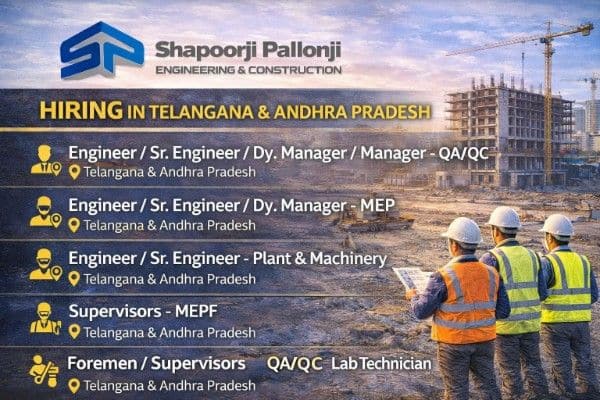 Shapoorji Pallonji – Engineering & Construction Walk-In Interview 2026 | Date: Saturday, 14 February 2026