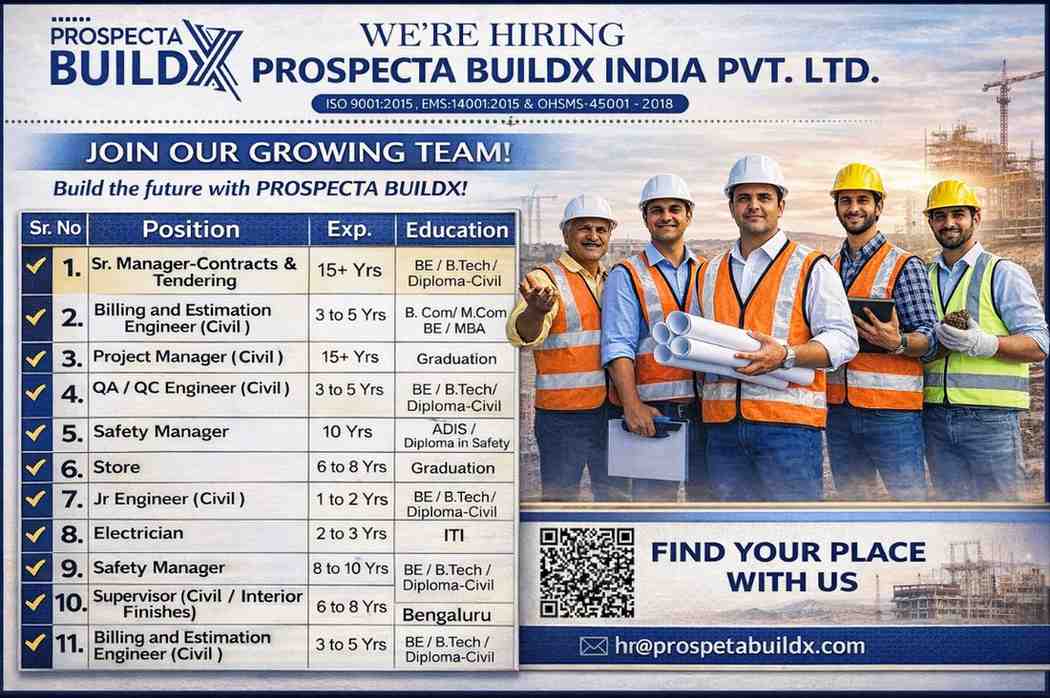 Prospecta BuildX India Private Limited Recruitment 2026 | Location: Noida, Pune And Bengaluru