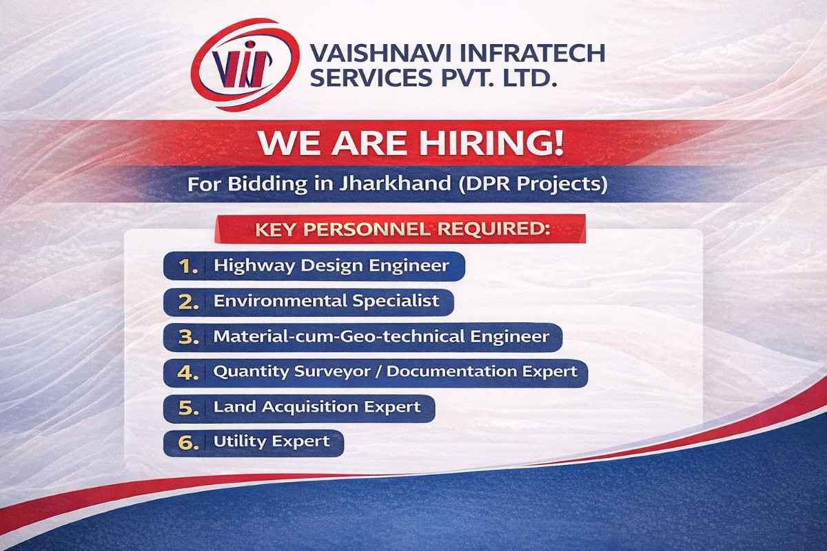 Vaishnavi Infratech Services Pvt. Ltd Hiring 2026 | for DPR (Detailed Project Report) Projects in Jharkhand.