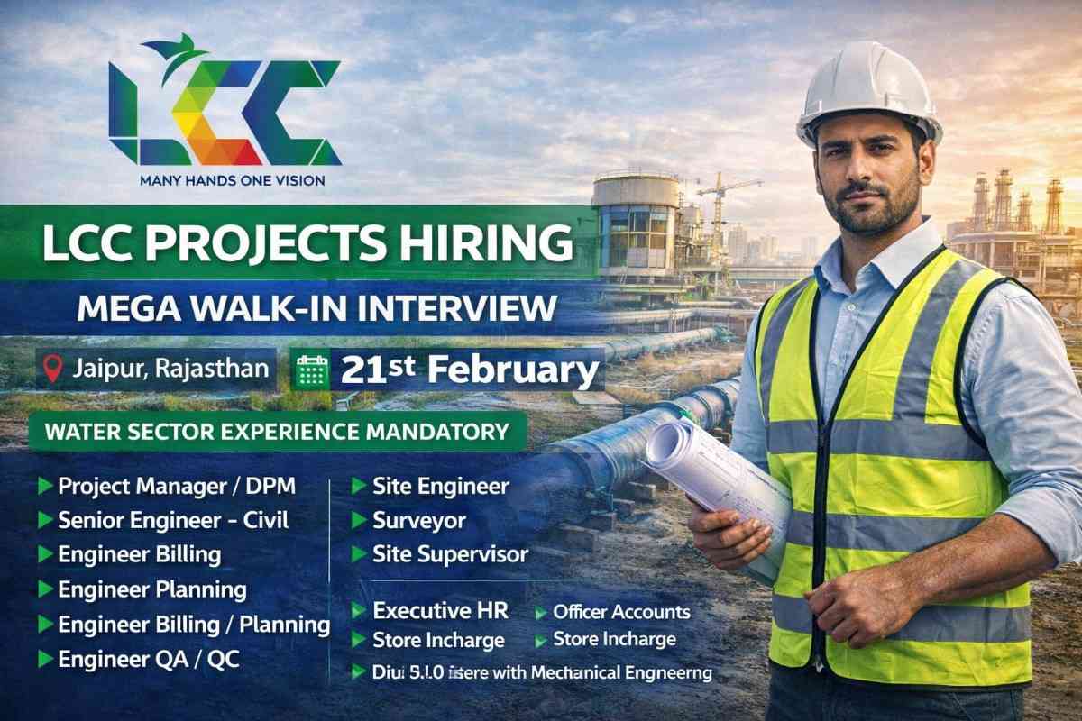 LCC Projects Pvt Ltd Walk-In Interview 2026 | Date: 21st February Interview 2026