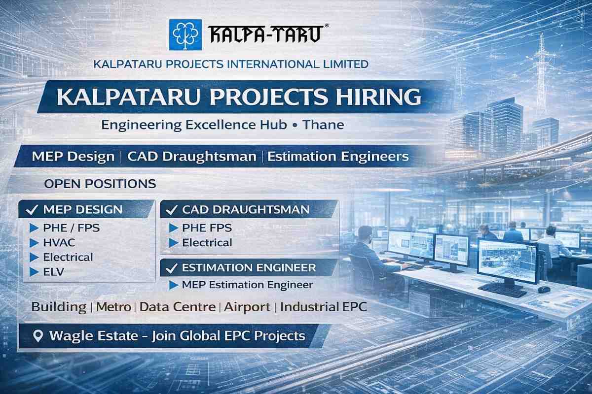 Kalpataru Projects International Limited Latest Hiring 2026 | Location: Wagle Estate, Thane West