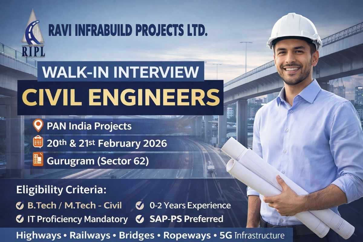 Ravi Infrabuild Projects Ltd Walk-In Interview 2026 | Walk-In Dates: 20th & 21st February 2026