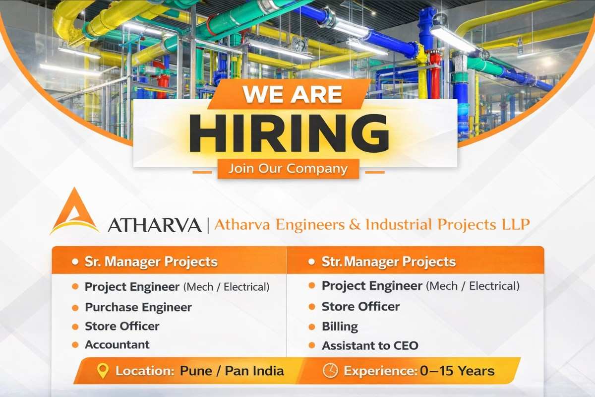 Atharva Engineers & Industrial Projects LLP Hiring 2026 | Mechanical Engineer Jobs