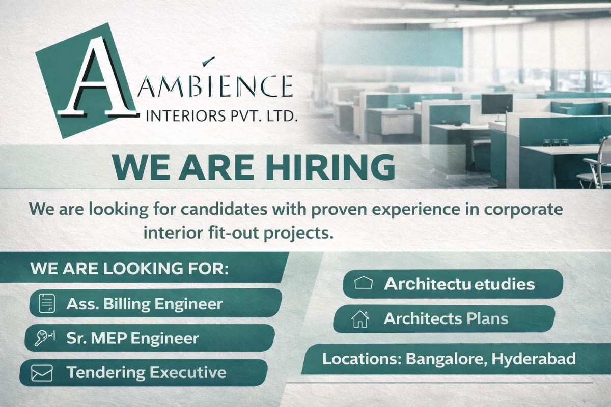 Ambience Interiors Pvt. Ltd Recruitment 2026 | Architects Jobs Near Me