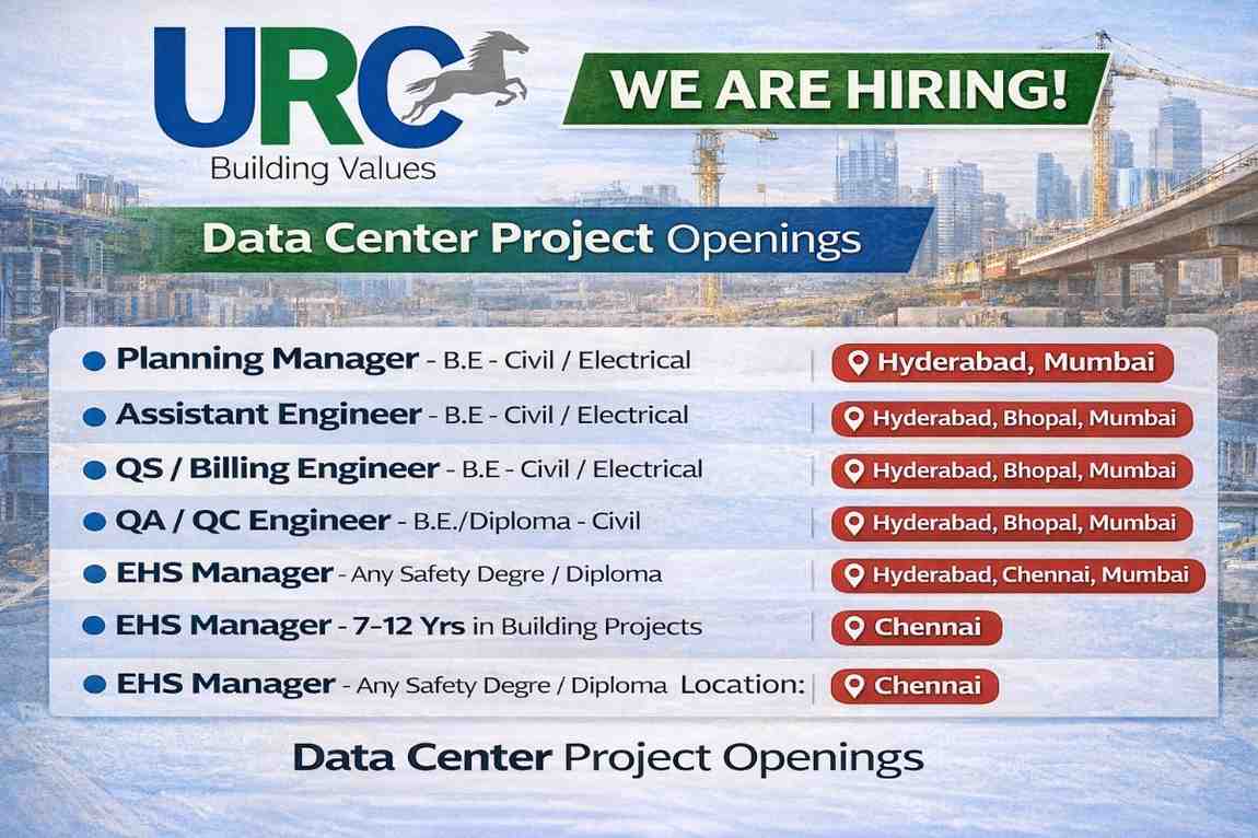 URC Construction Pvt. Ltd Recruitment 2026 | For Data Center Projects