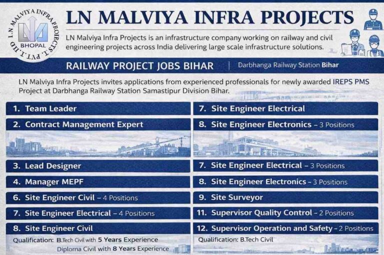 LN Malviya Infra Projects Hiring 2026 | For Railway Project – Bihar