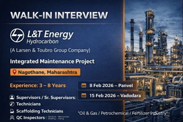 L&T Energy Hydrocarbon Walk-In Interview 2026 | Petrochemical / Oil & Gas / Fertilizer