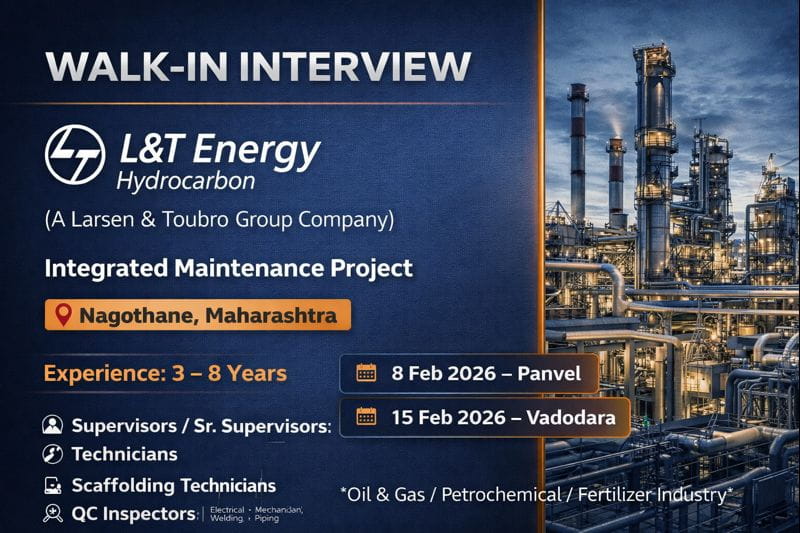 L&T Energy Hydrocarbon Walk-In Interview 2026 | Petrochemical / Oil & Gas / Fertilizer