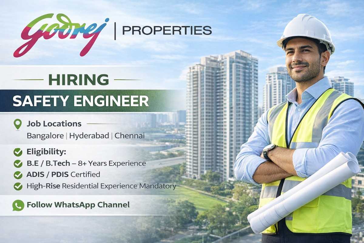 Godrej Properties Recruitment 2026 | For Safety Engineer | Construction Placement