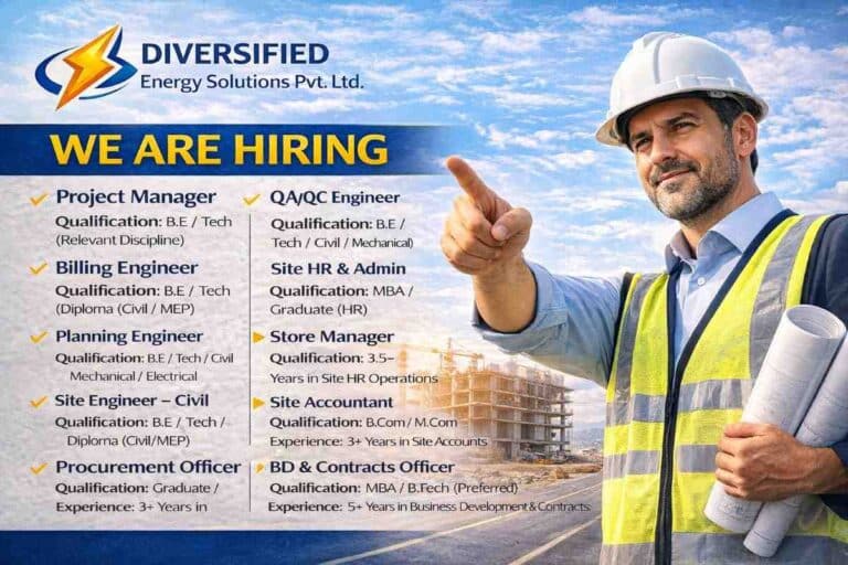 Diversified Energy Solutions Pvt. Ltd. Hiring 2026 | For Engineer, Admin, Accountant Manager