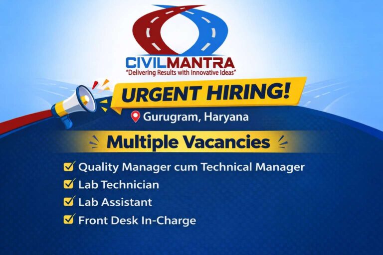 CivilMantra ConsAi Ltd Recruitment 2026 | Office Location: Gurugram, Haryana | Construction Placement
