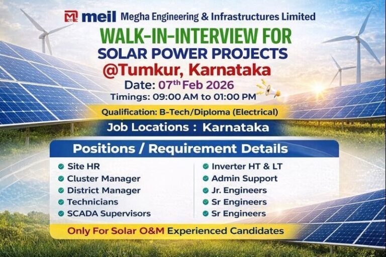 Megha Engineering & Infrastructure Walk In Interview 2026 | Date: 7th February 2026 | Construction Placement