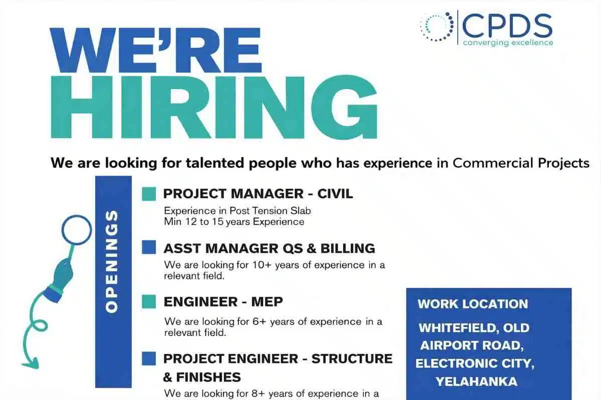 OCPDS India Latest New Vacancy 2026 | for Commercial Construction Projects in Bengaluru.