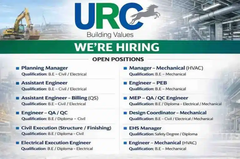 URC Construction Latest New Vacancy 2026 | For Data Center Building Project
