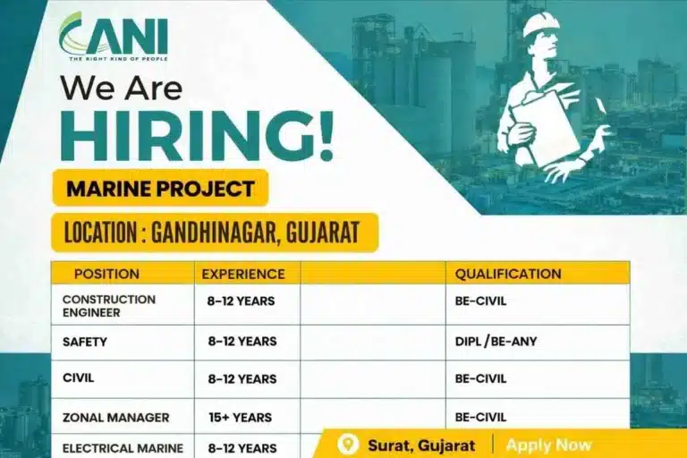 ANI Integrated Services Recruitment 2026 | Civil, Safety & Marine Engineer Jobs in Gujarat