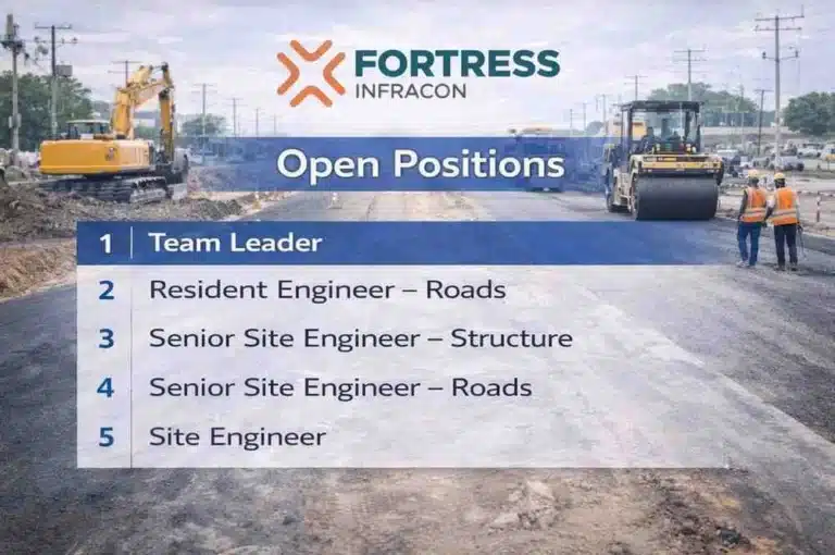 Fortress Infracon Limited Hiring Civil Engineers in Nashik 2026 | Roads Bridge PMC Project Jobs