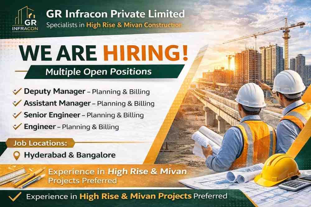 GR Infracon Private Limited – Hiring for High-Rise & Mivan Construction Projects