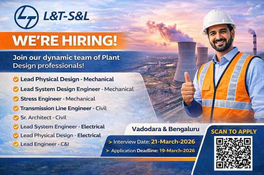 L&T-Sargent & Lundy Limited – Hiring Alert | Plant Design Professionals