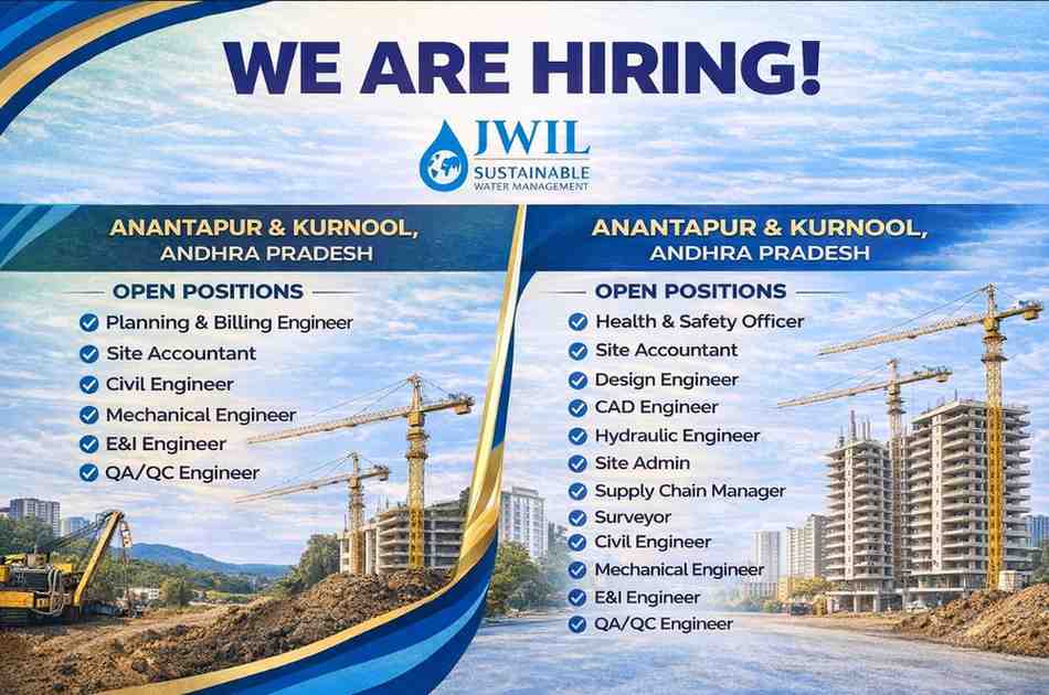 JWIL Infra Ltd  Hiring 2026 | For Water Infrastructure Projects