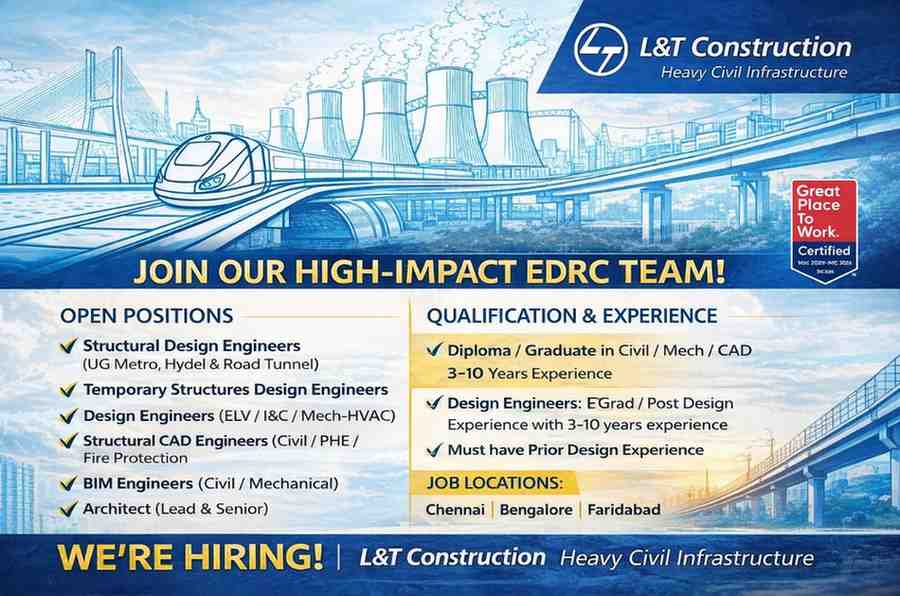 L&T Construction – Heavy Civil Infrastructure Recruitment 2026 | nation-building infrastructure projects
