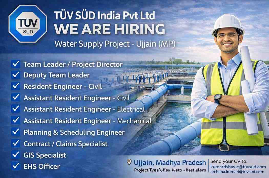 TÜV SÜD India Pvt Ltd Hiring 2026 | For Water Supply Project