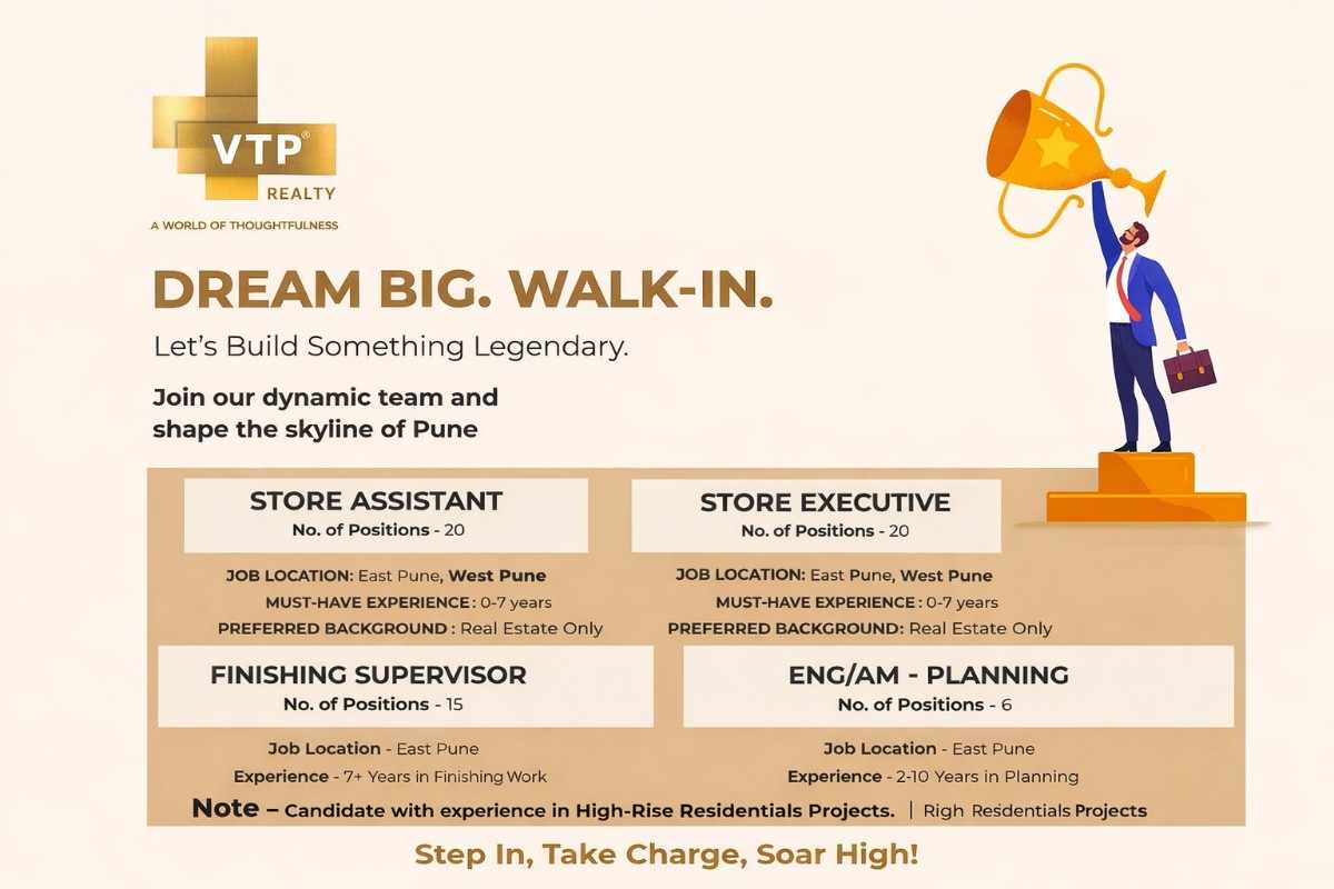 VTP Realty Walk-In Interview 2026 | Walk-In Interview Drive in Pune.