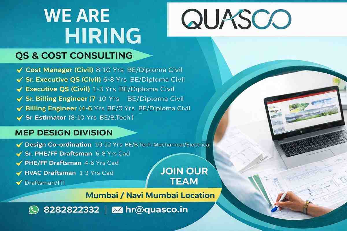 QUASCO Consulting Recruitment 2026 | QS, Billing & MEP Design Jobs in Mumbai