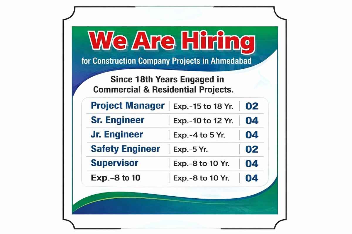 Maruti Associates Recruitment 2026 | Project Manager, Engineer & Supervisor Jobs in Ahmedabad