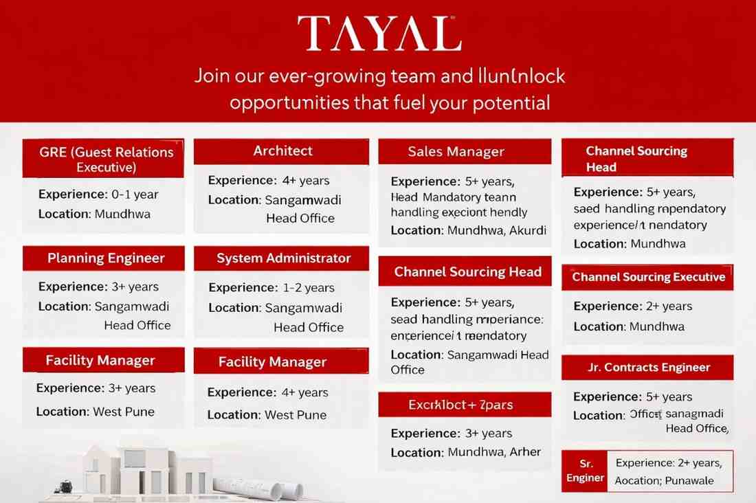 Tayal Corp Recruitment 2026 | Engineer, Architect, Sales & Executive Jobs in Pune