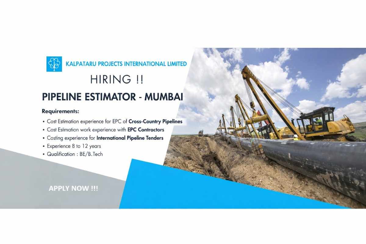 Kalpataru Projects Recruitment 2026 | Pipeline Estimator Job in Mumbai