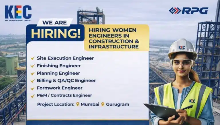 KEC International Hiring 2026 | Civil Engineer Jobs in Mumbai Gurugram | Planning Billing QAQC EHS Vacancy