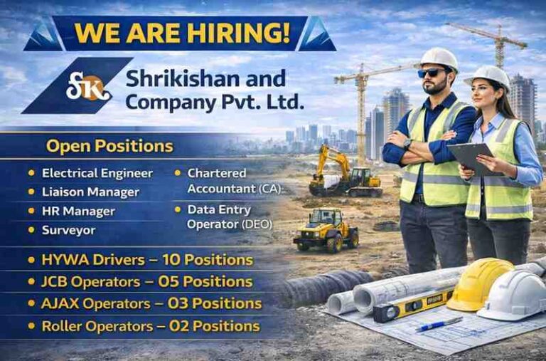 Shrikishan and Company Pvt Ltd Hiring 2026 | For Highway and Infrastructure Projects