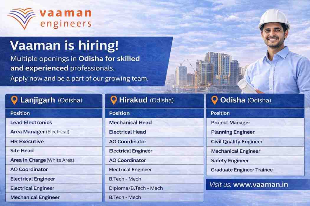 Vaaman Engineers India Limited Vacancy 2026 | Construction Jobs In Odisha