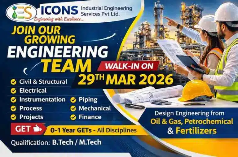 ICON Industrial Engineering Services Pvt. Ltd. Walk-In Interview 2026 | • Date: 29 March 2026