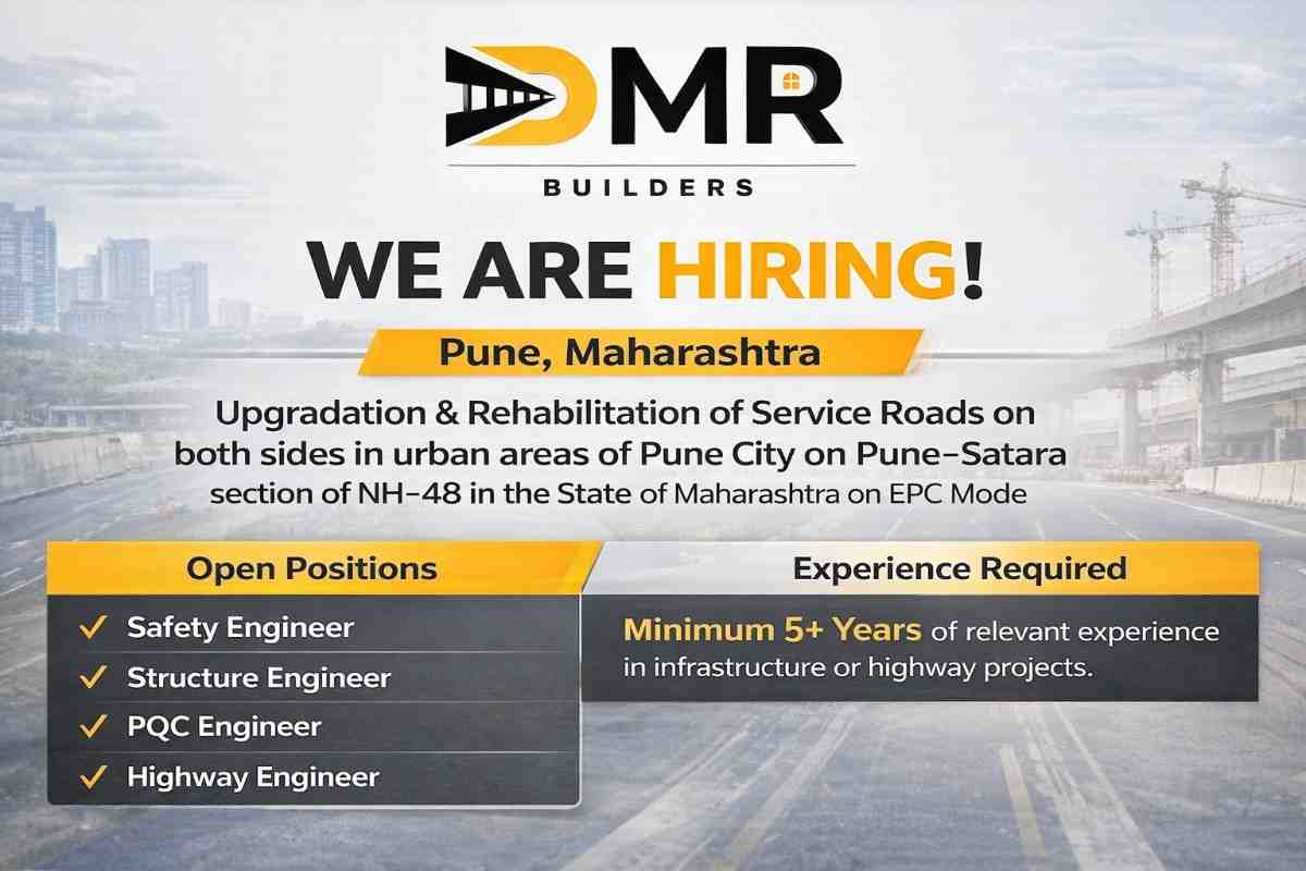 DMR Builders Pvt. Ltd. – Hiring Infrastructure Professionals (Highway Project, Pune)