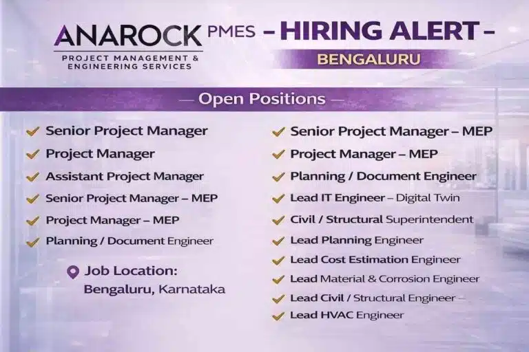 Anarock Project Management & Engineering Services Hiring 2026 | Job Location: Bengaluru, Karnataka