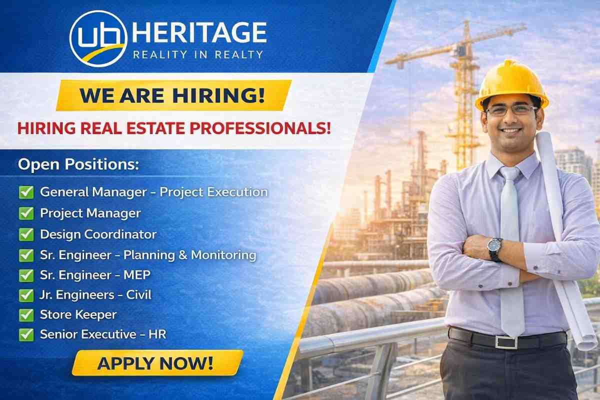 UB Heritage Group Urgent Hiring 2026 | Construction Jobs In Ahmedabad