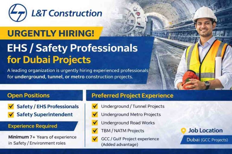  L&T Construction Hiring 2026 | for GCC infrastructure projects in Dubai