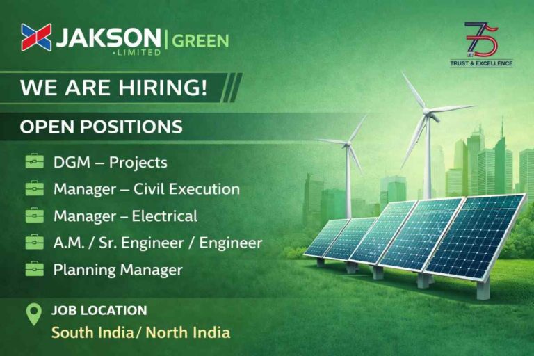 Jakson Green Limited Hiring 2026 | For South India / North India Location
