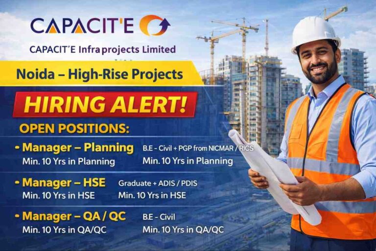 Capacit’e Infraprojects Ltd Vacancy 2026 | High-Rise Building Projects at Noida