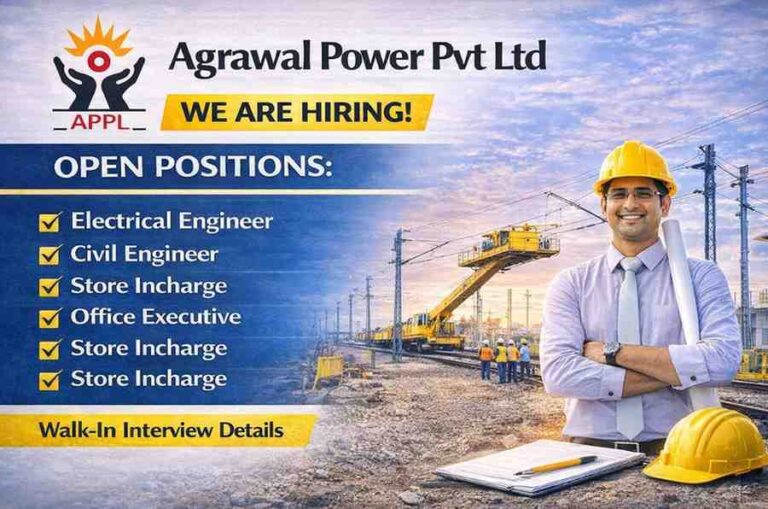 Agrawal Power Pvt Ltd Walk-in Drive 2026 | For Railway Electrification and Railway Civil Construction Projects