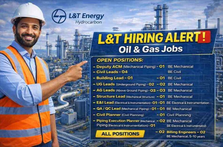 L&T Hydrocarbon-Onshore – Hiring 2026 | For Oil & Gas Projects